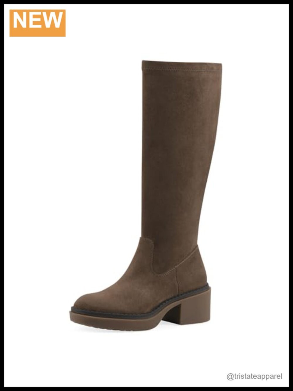 White Mountain Women's Marcella Block Heel Tall Shaft Boot - Knee-High Stretch